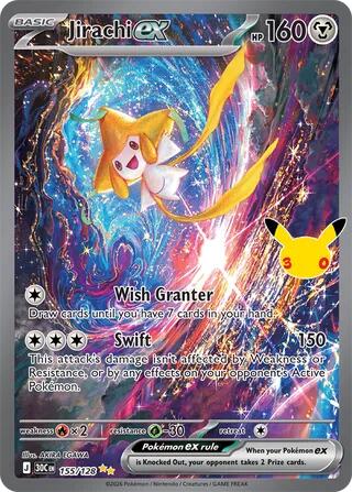 Jirachi ex kaart uit Pokémon 30th Celebration