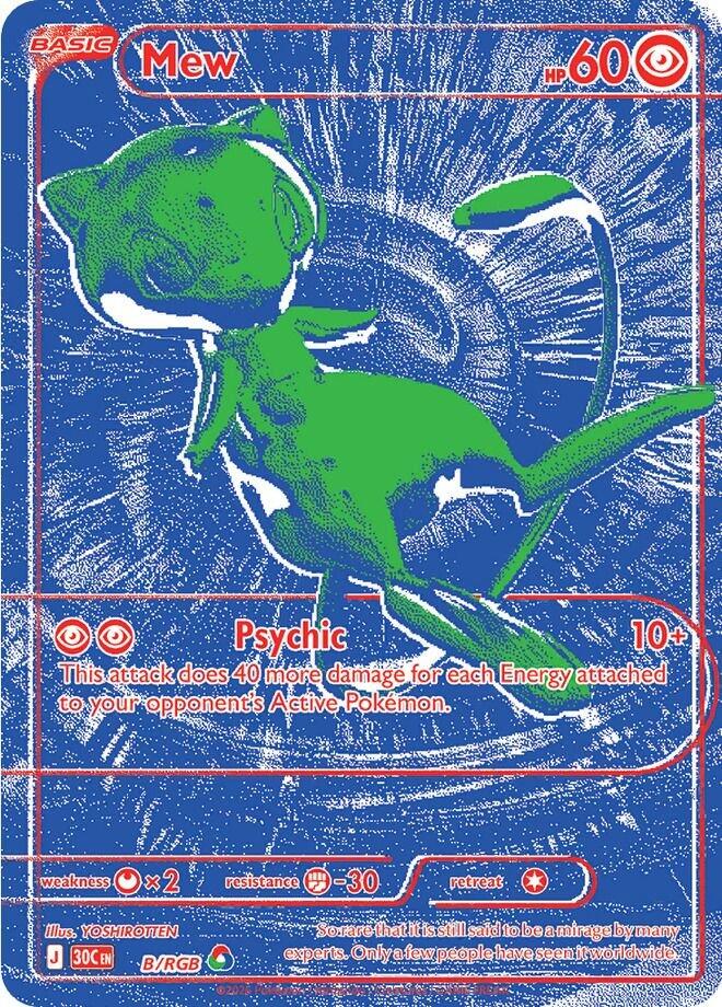 Mew B RGB Holofoil kaart uit Pokémon 30th Celebration