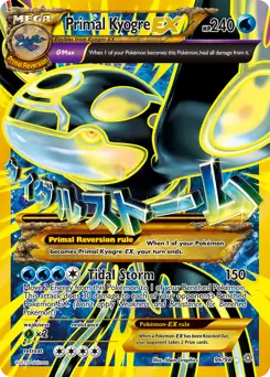 Shiny Full Art Primal Kyogre EX, Ancient Origins #96 Pokémon card