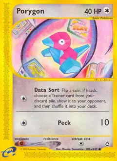 Porygon, Aquapolis #103a Pokémon card