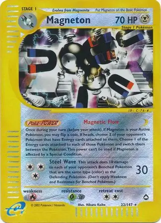 Magneton Reverse Holo, Aquapolis #22 Pokémon card