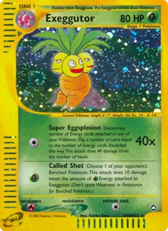 Exeggutor Holo, Aquapolis #H10 Pokémon card