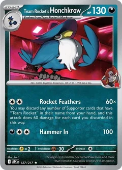 Team Rocket's Honchkrow 127