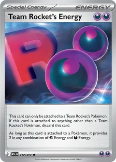 Team Rockets Energy Reverse Holofoil 217