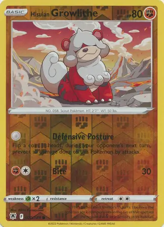 Hisuian Growlithe Reverse Holo