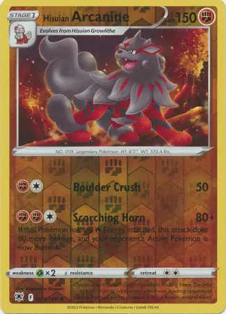 Hisuian Arcanine Reverse Holo