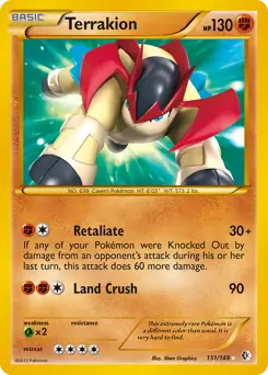 Terrakion Secret, Boundaries Crossed #151 Pokémon card