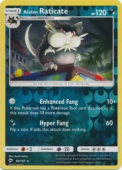 Alolan Raticate Reverse Holo 82