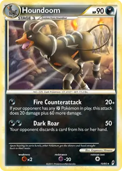 Houndoom Holo, Call of Legends #10 Pokémon card