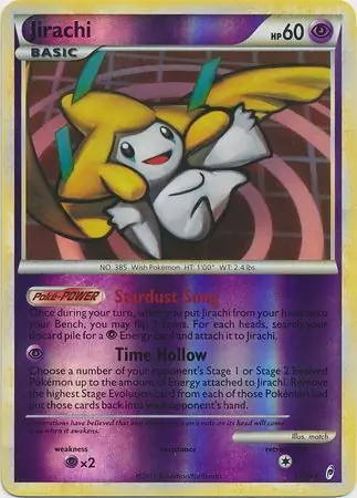 Jirachi Reverse Holo, Call of Legends #11 Pokémon card