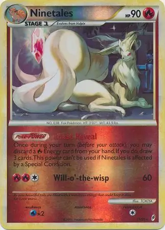 Ninetales Reverse Holo, Call of Legends #17 Pokémon card