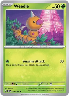 Weedle Reverse Holofoil 001