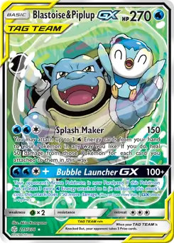 Full Art Blastoise & Piplup GX