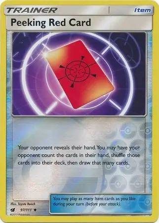 Peeking Red Card Reverse Holo