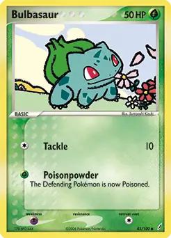 Bulbasaur, Crystal Guardians #45 Pokémon card