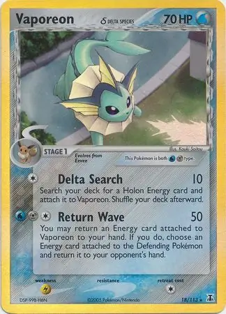 Vaporeon Reverse Holo - Delta Species