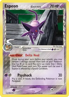 Espeon Holo, Delta Species #4 Pokémon card