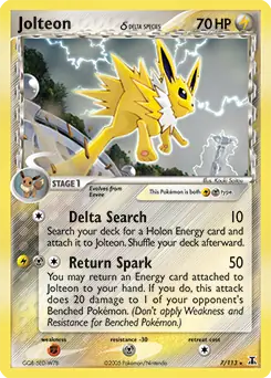Jolteon Holo, Delta Species #7 Pokémon card