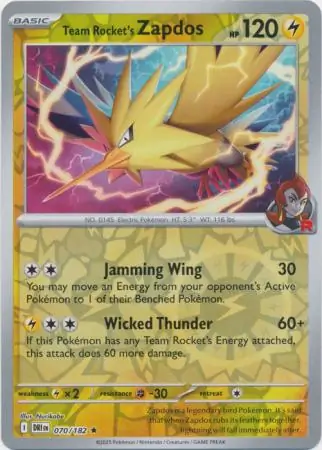 Team Rocket's Zapdos Reverse Holo