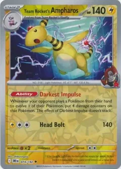 Team Rocket's Ampharos Reverse Holo 074