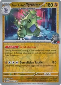 Team Rocket's Tyranitar Reverse Holo 096