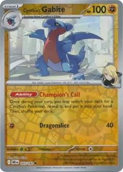 Cynthia's Gabite Reverse Holo 103