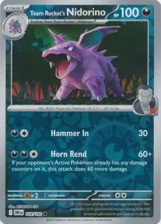 Team Rocket's Nidorino Reverse Holo