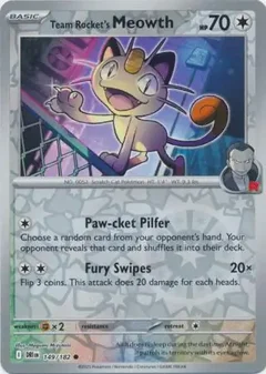 Team Rocket's Meowth Reverse Holo 149