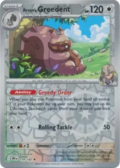 Arven's Greedent Reverse Holo 159