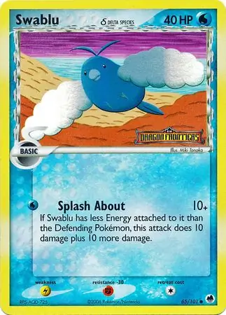 Swablu Reverse Holo, Dragon Frontiers #65 Pokémon card