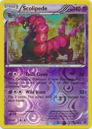 Scolipede Reverse Holo from Emerging Powers - Pokemon Card