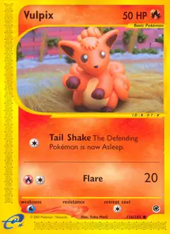Vulpix, Expedition #136 Pokémon card