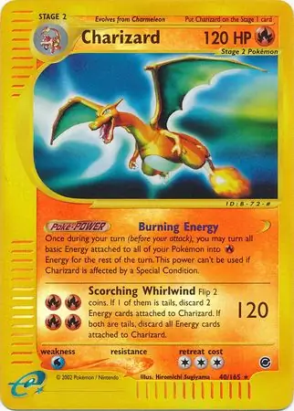 Charizard Reverse Holo, Expedition #40 Pokémon card