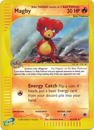 Magby Reverse Holo, Expedition #52 Pokémon card
