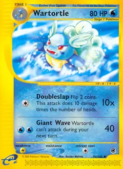 Wartortle, Expedition #92 Pokémon card