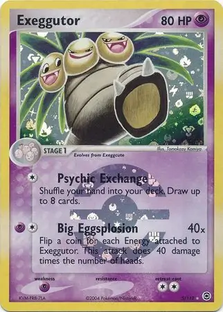 Exeggutor Reverse Holo, Fire Red Leaf Green #5 Pokémon card