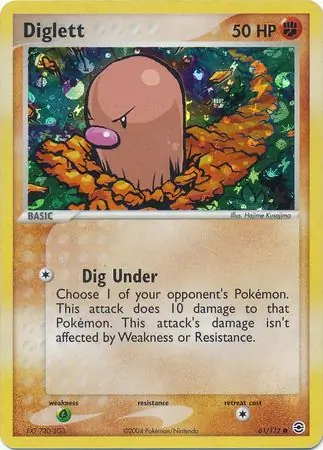 Diglett Reverse Holo, Fire Red Leaf Green #61 Pokémon card