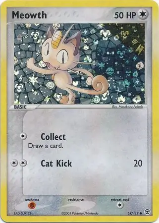 Meowth Reverse Holo, Fire Red Leaf Green #69 Pokémon card
