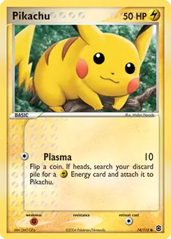 Pikachu, Fire Red Leaf Green #74 Pokémon card