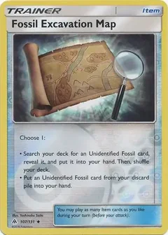 Fossil Excavation Map Reverse Holo 107