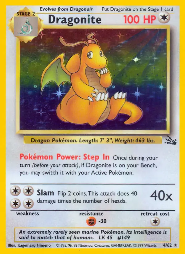 PokeDATA - Check current Pokemon card values for Dragonite Holo 4!
