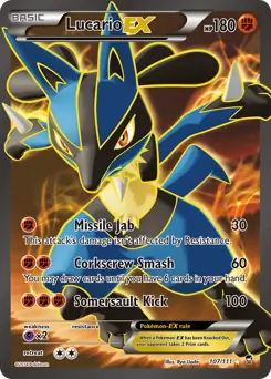 Full Art Lucario EX, Furious Fists #107 Pokémon card