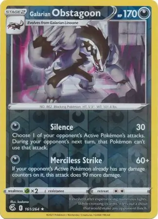 Galarian Obstagoon Reverse Holo