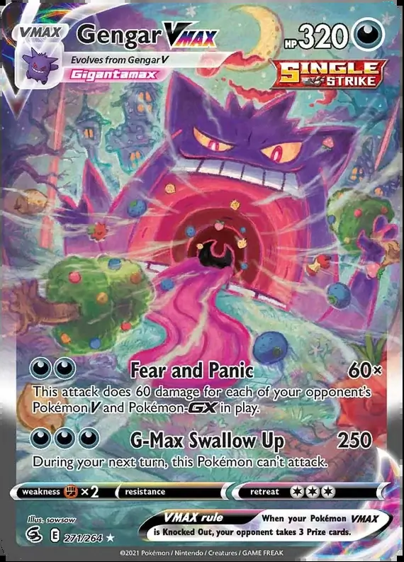 Gengar VMAX from Fusion Strike - Pokemon Card