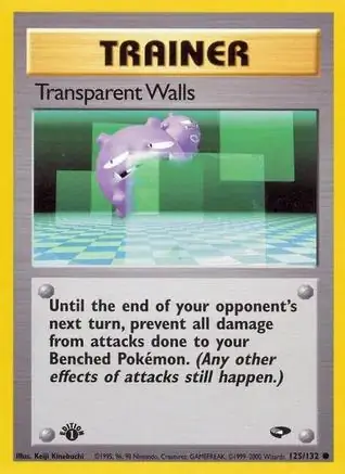 Transparent Walls, Gym Challenge 1st Edition #125 Pokémon card