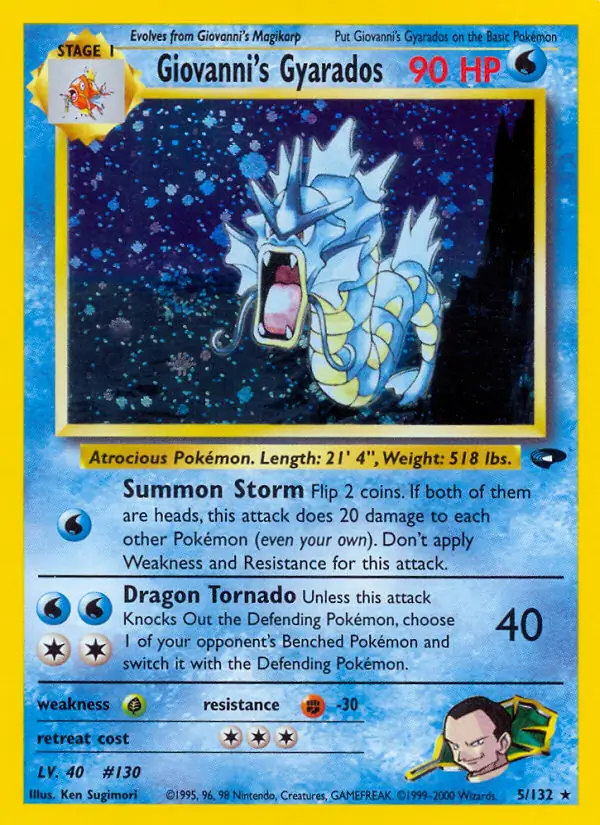 Giovanni's Gyarados Holo, Gym Challenge #5 Pokémon card