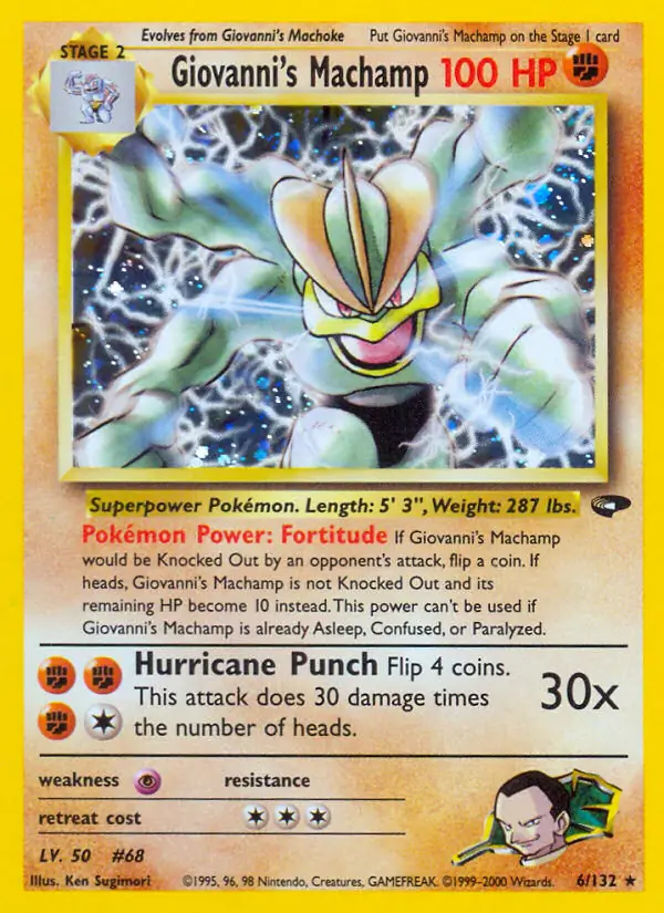 Giovanni's Machamp Holo, Gym Challenge #6 Pokémon card