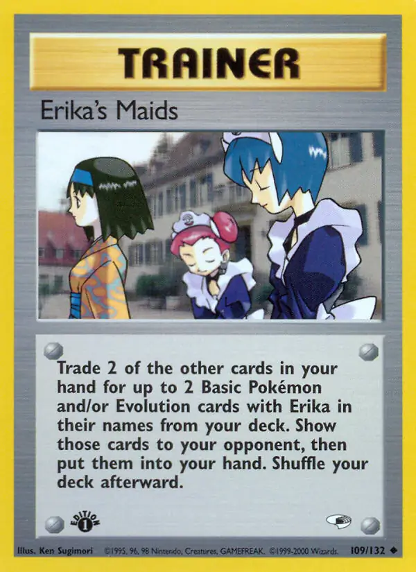 Erika's Maids, Gym Heroes 1st Edition #109 Pokémon card