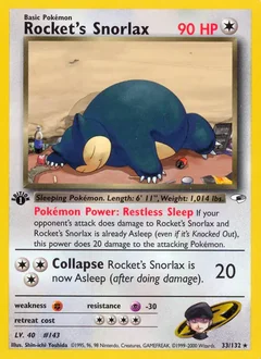 Rocket's Snorlax Holo 33