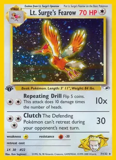 Lt. Surge's Fearow Holo 7